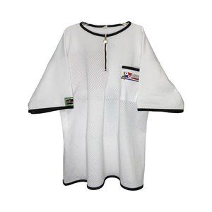 Respect PANAMA White Baseball Jersey - Single Front Pocket, Zip Collar, Size XL